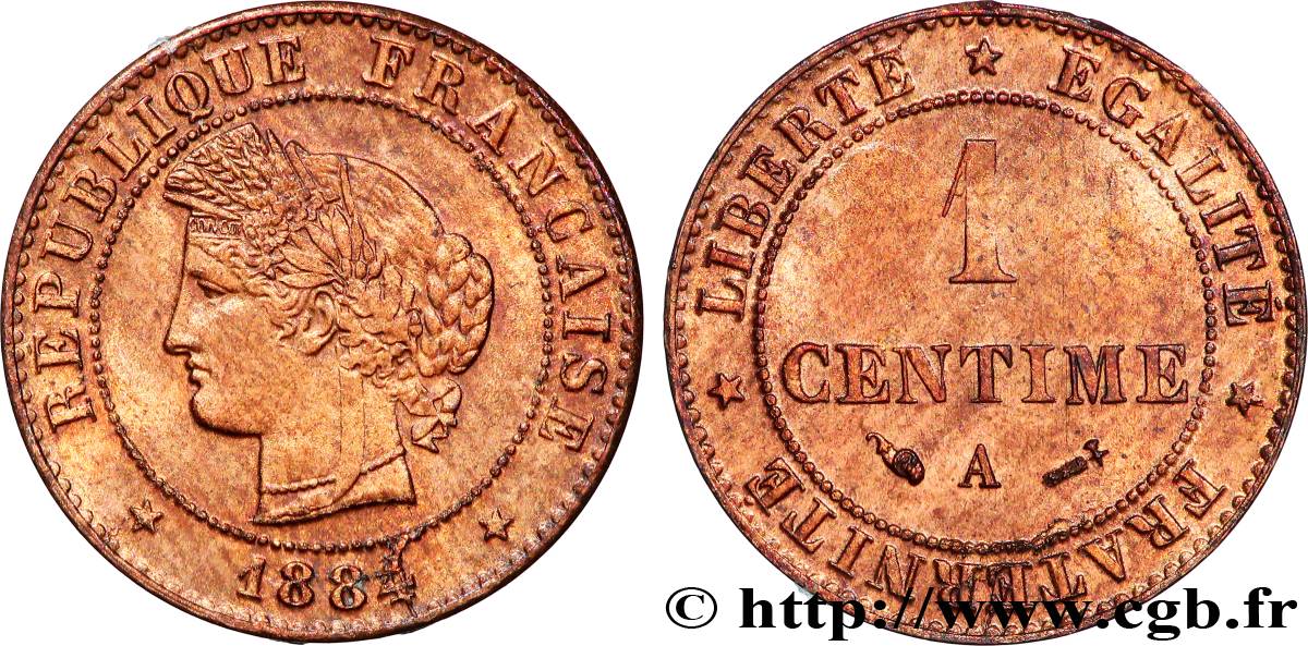 1 centime Cérès 1884 Paris F.104/11 FDC65 