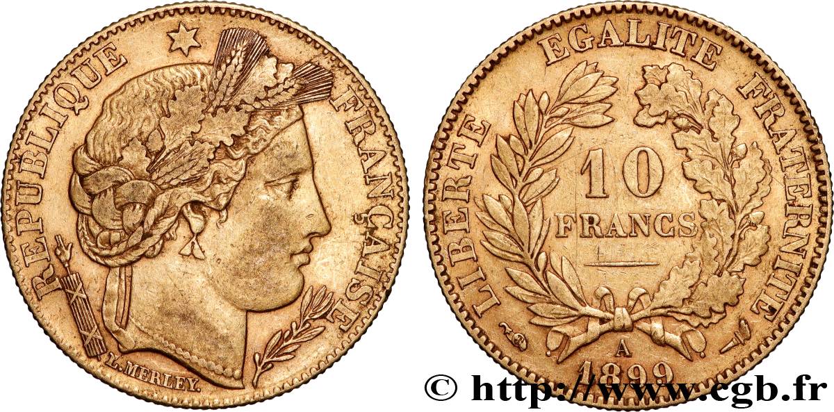 10 francs or Cérès, Troisième République 1899 Paris F.508/5 BB 