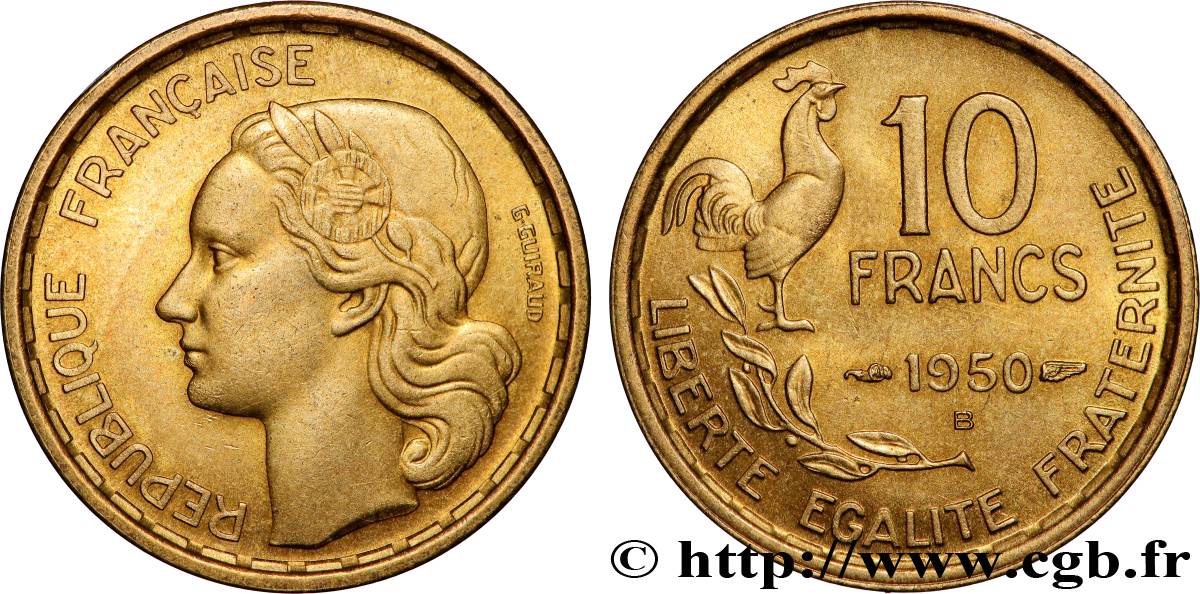 10 francs Guiraud 1950 Beaumont-Le-Roger F.363/3 SUP+ 