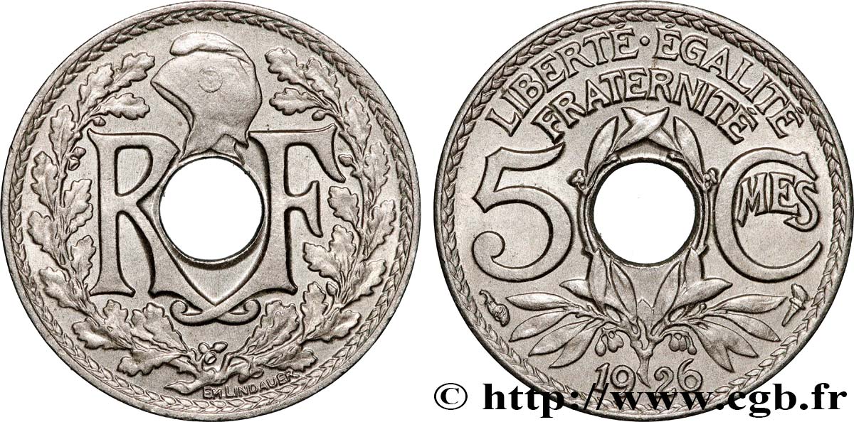 5 centimes Lindauer, petit module 1926  F.122/11 SUP62 