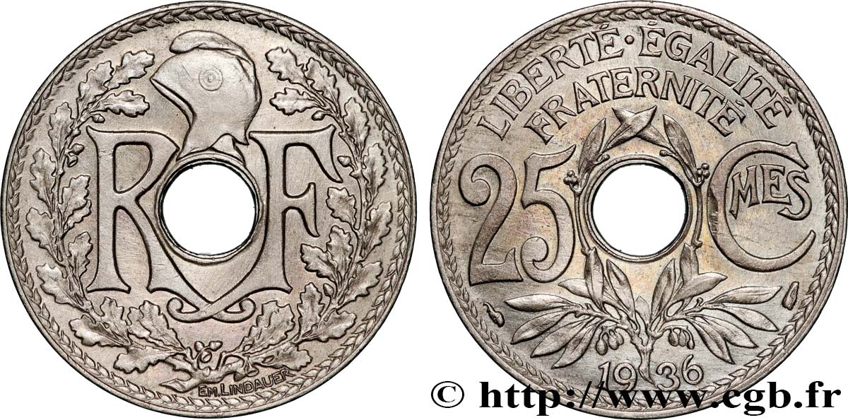 25 centimes Lindauer 1936  F.171/19 SUP60 