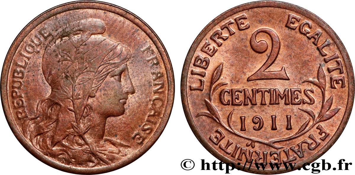 2 centimes Daniel-Dupuis 1911 Paris F.110/14 SUP60 