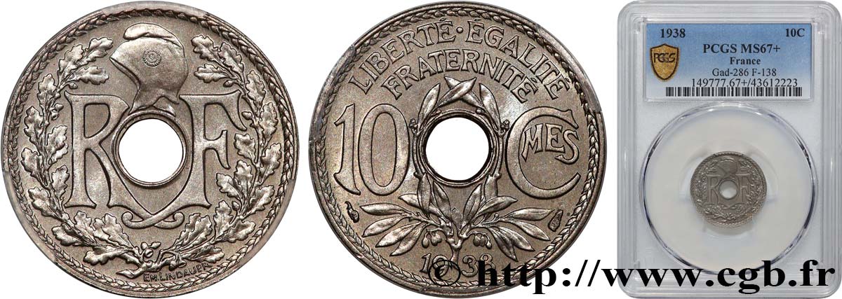 10 centimes Lindauer 1938  F.138/25 MS67 PCGS