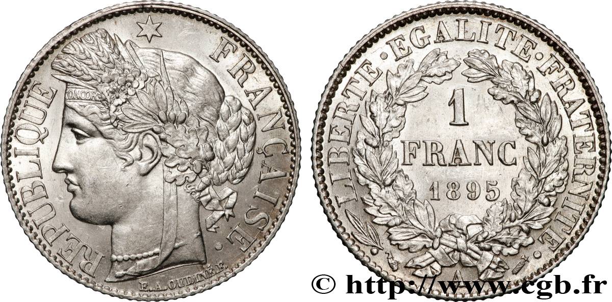 1 franc Cérès, Troisième République 1895 Paris F.216/13 SUP62 