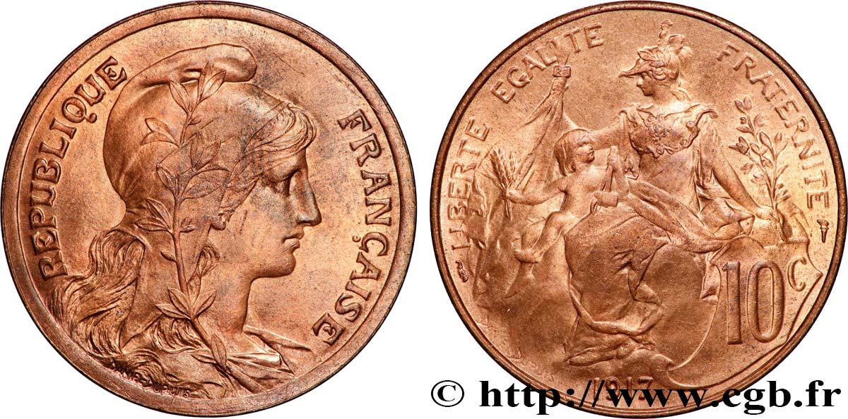 10 centimes Daniel-Dupuis 1917  F.136/28 SPL64 