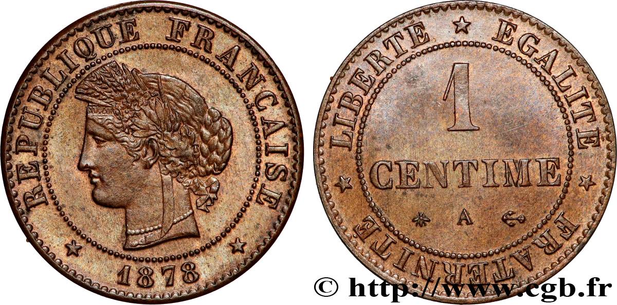 1 centime Cérès 1878 Paris F.104/7 SUP60 