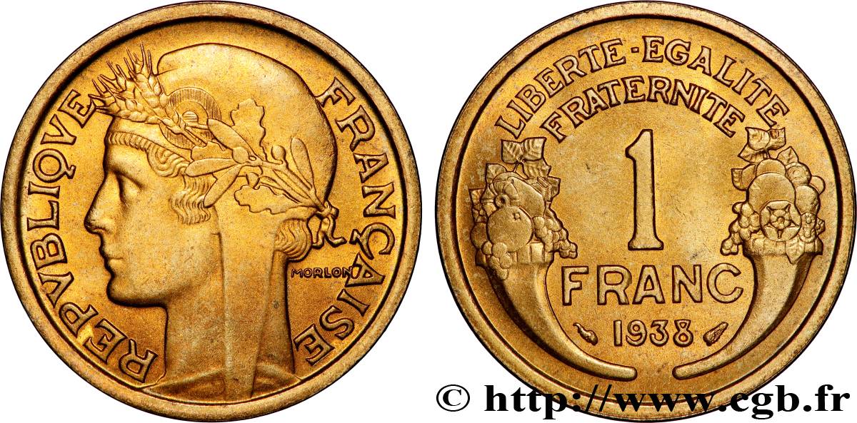 1 franc Morlon 1938 Paris F.219/9 MS65 