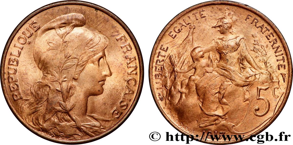 5 centimes Daniel-Dupuis 1917  F.119/30 SPL63 
