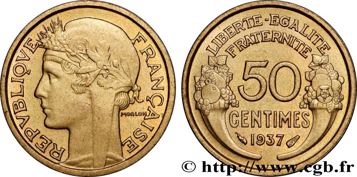 50 centimes Morlon 1937  F.192/13 MS64 