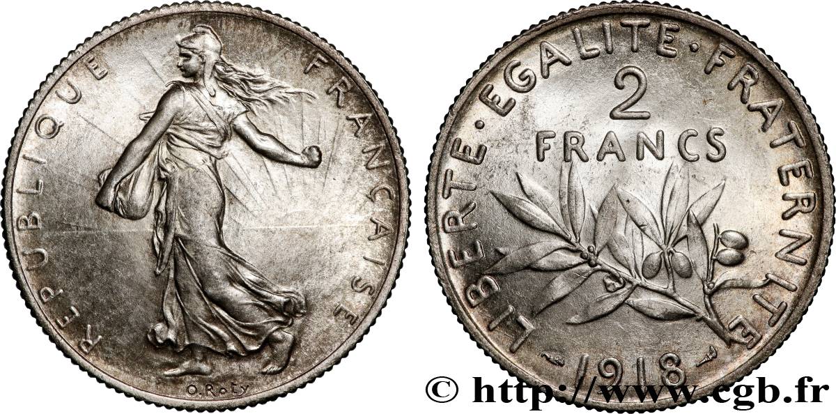 2 francs Semeuse 1918  F.266/20 fST63 