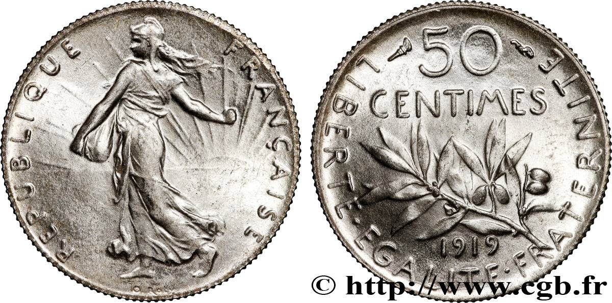 50 centimes Semeuse 1919 Paris F.190/26 ST65 
