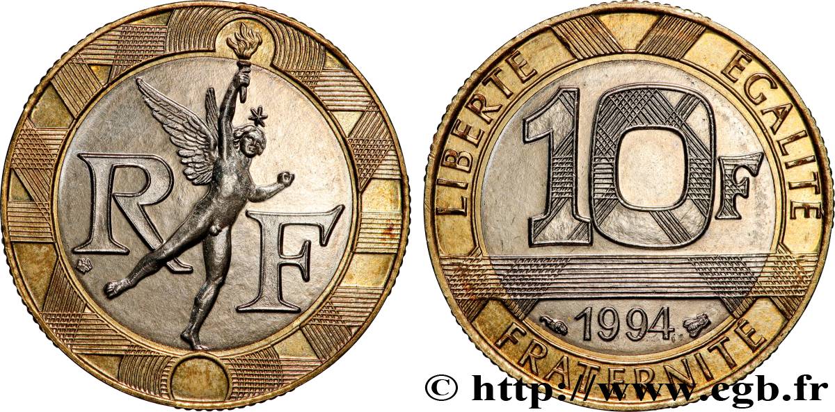 10 francs Génie de la Bastille, BU (Brillant Universel) 1994 Pessac F.375/11 MS 