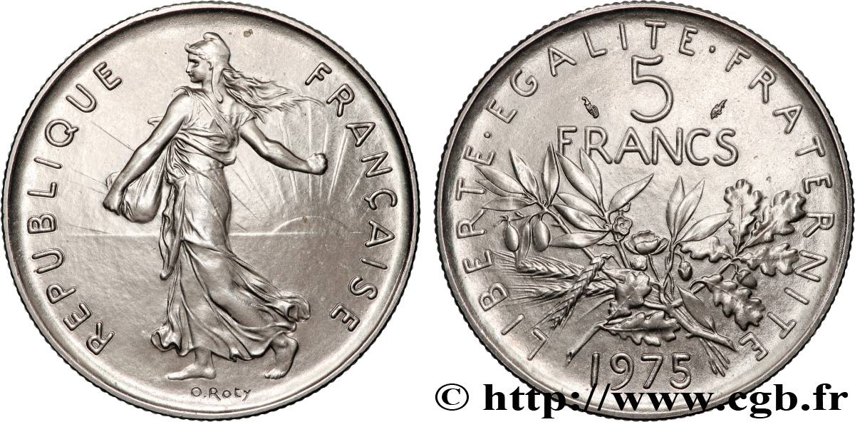 5 francs Semeuse, nickel 1975 Paris F.341/7 MS 