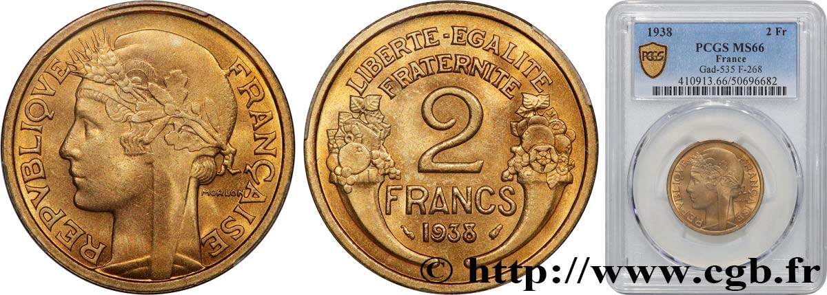 2 francs Morlon 1938  F.268/11 FDC66 PCGS