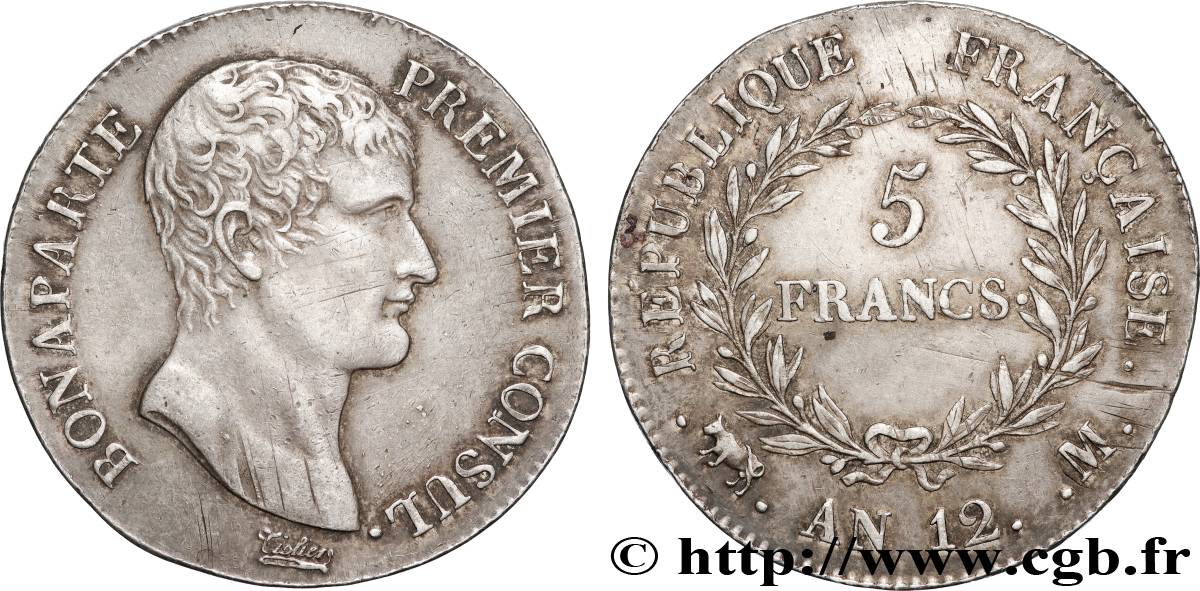 5 francs Bonaparte Premier Consul 1804 Toulouse F.301/20 q.SPL 