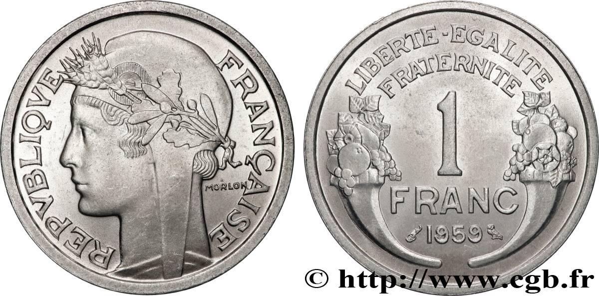 1 franc Morlon, légère 1959  F.221/23 ST65 