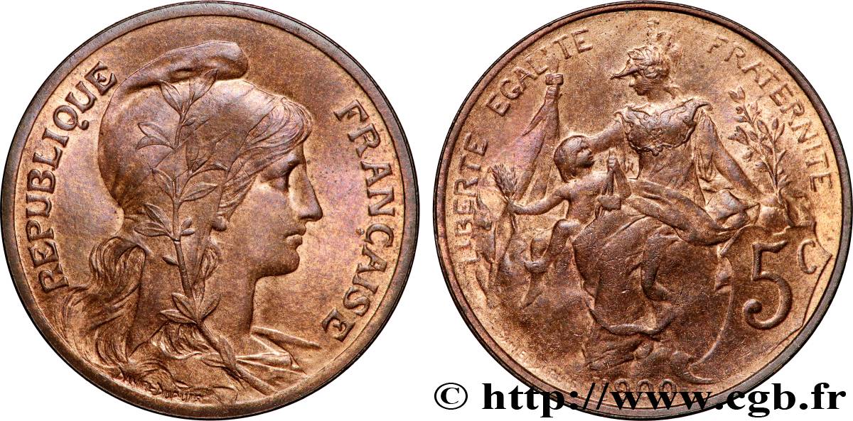 5 centimes Daniel-Dupuis 1900  F.119/9 MS64 