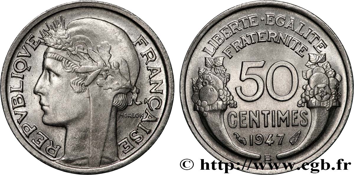 50 centimes Morlon, légère 1947 Beaumont-le-Roger F.194/11 fST64 