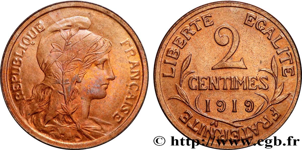 2 centimes Daniel-Dupuis 1919 Paris F.110/19 MS62 