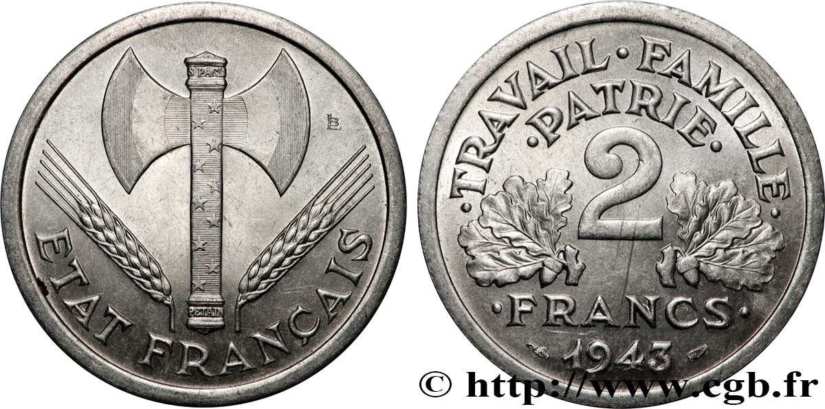 2 francs Francisque 1943  F.270/2 SPL63 GENI