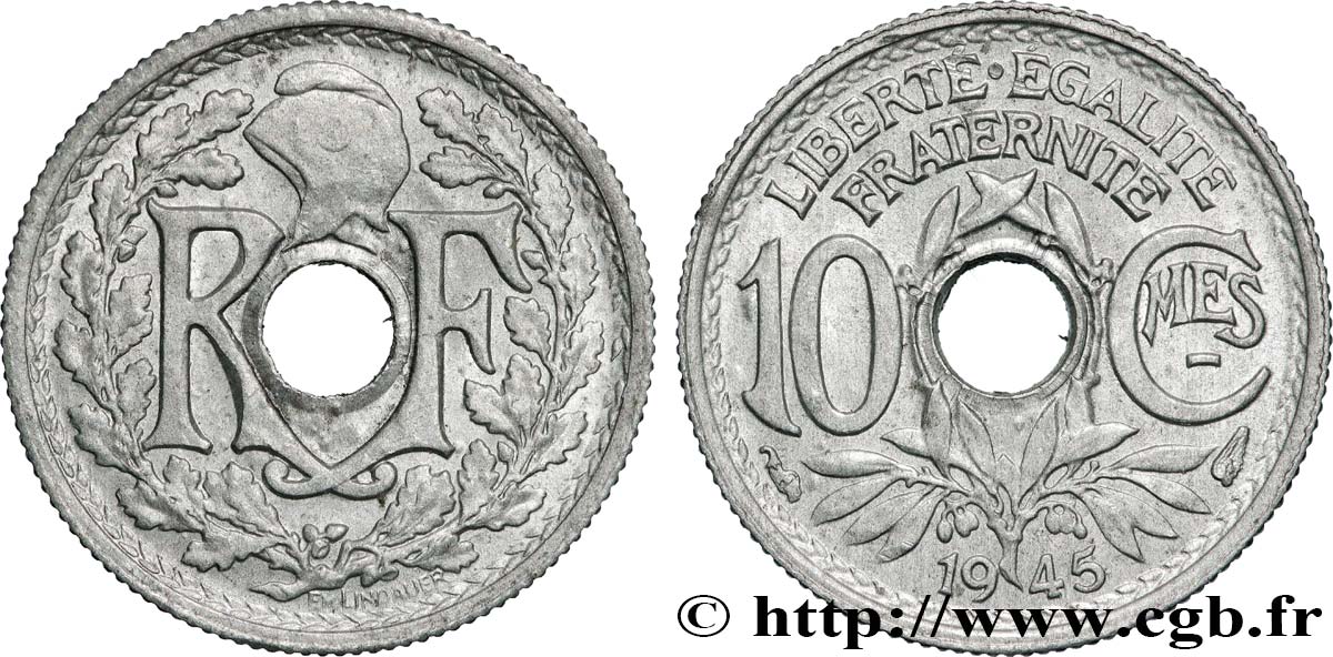 10 centimes Lindauer, petit module 1945  F.143/2 SPL63 