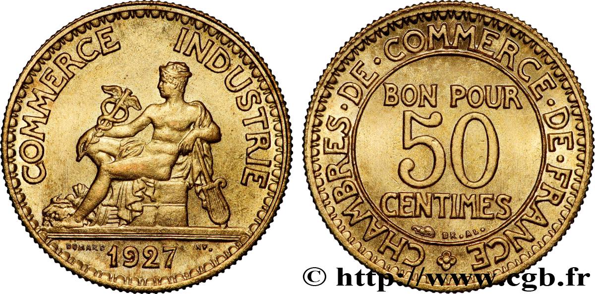 50 centimes Chambres de Commerce 1927 Paris F.191/9 SPL63 