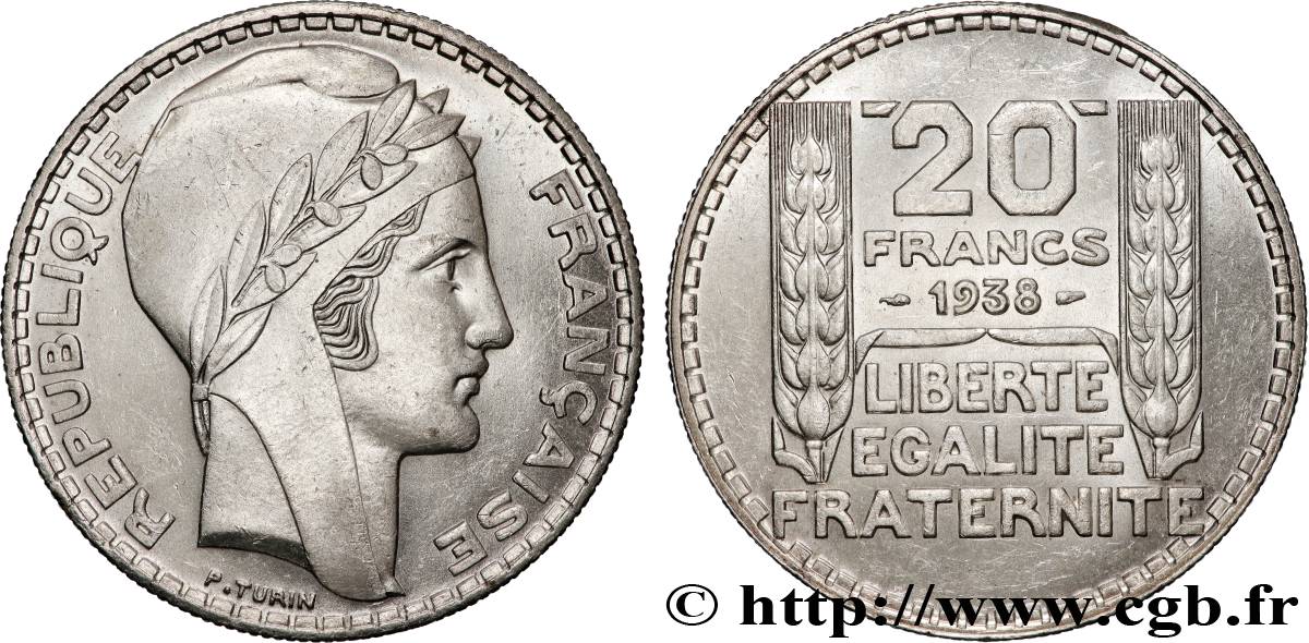 20 francs Turin 1938  F.400/9 SUP62 
