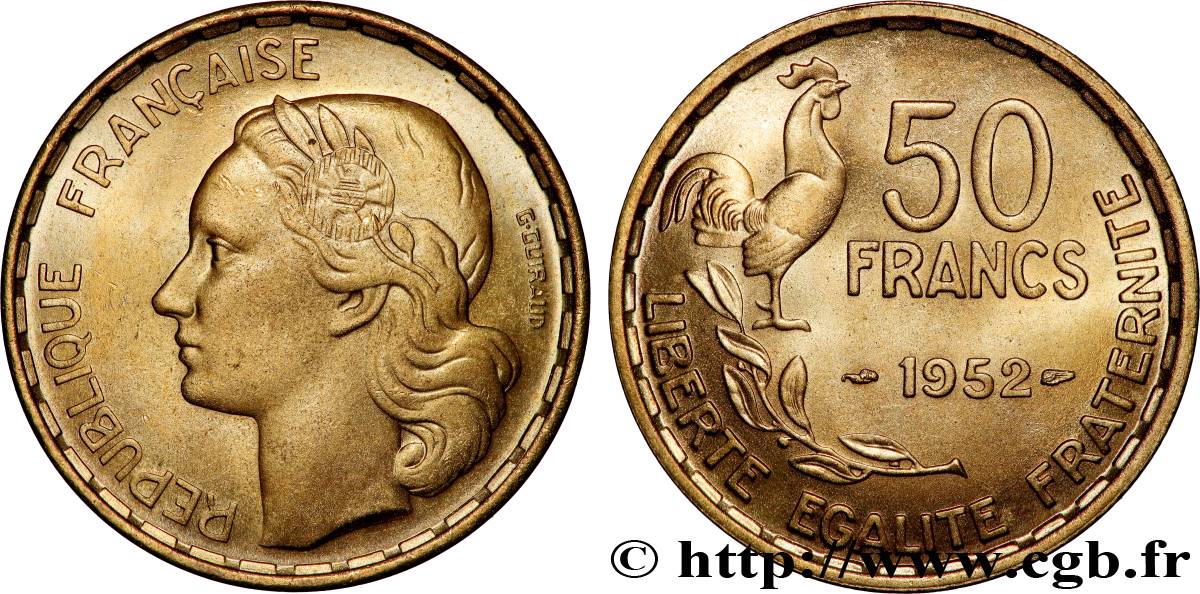 50 francs Guiraud 1952  F.425/8 SPL64 