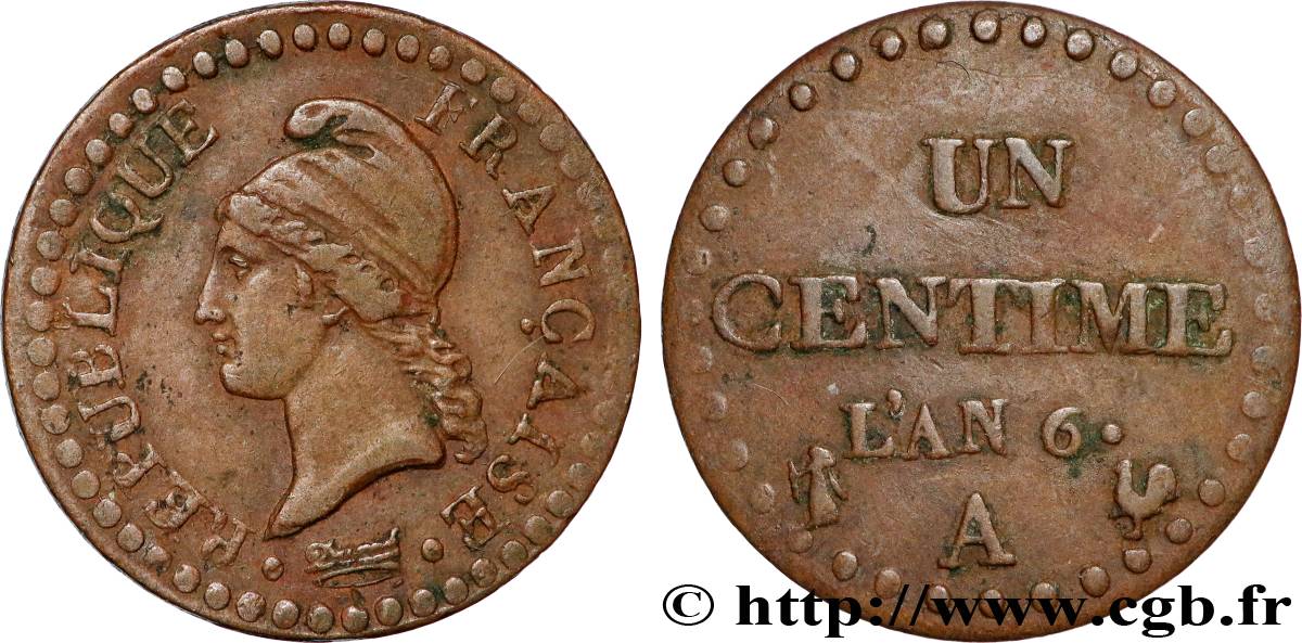 Un centime Dupré 1798 Paris F.100/8 TB+ 