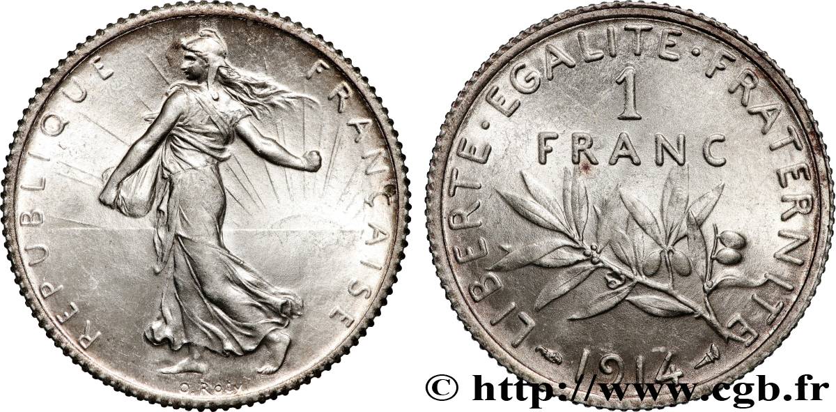 1 franc Semeuse 1914 Paris F.217/19 MS63 