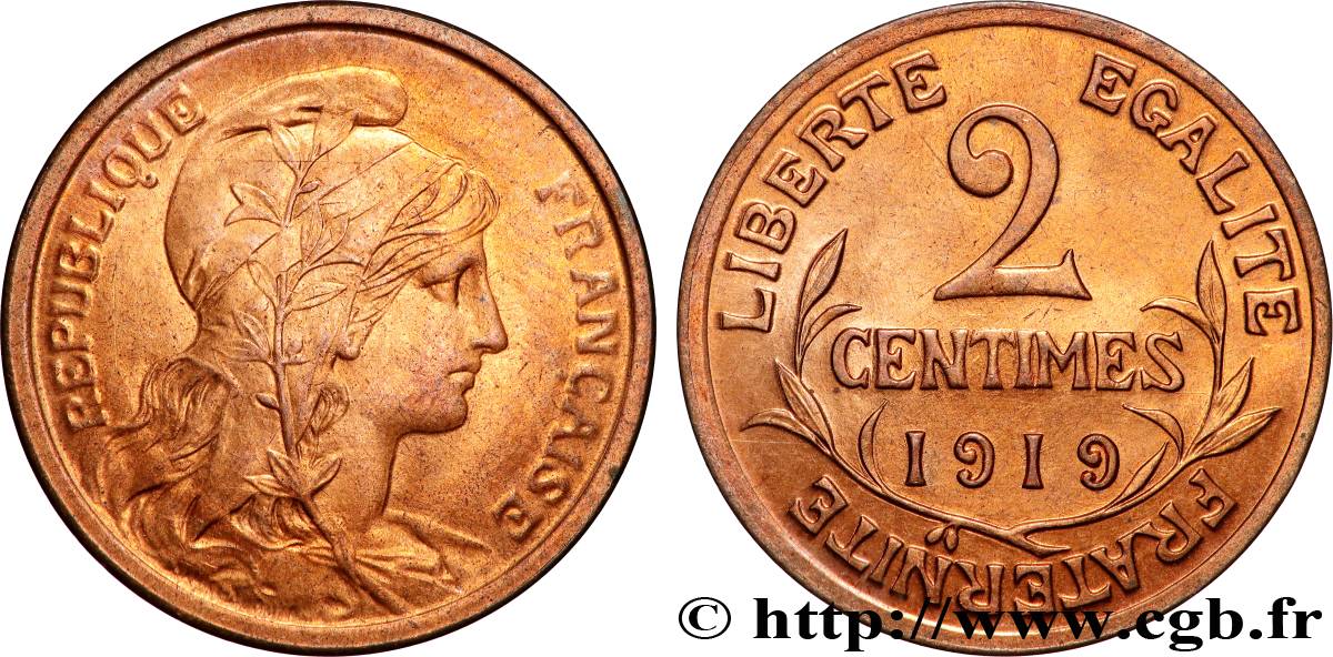 2 centimes Daniel-Dupuis 1919 Paris F.110/19 MS64 