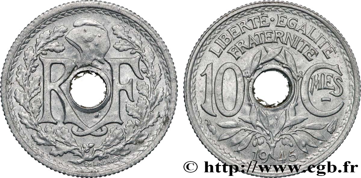 10 centimes Lindauer, petit module 1945  F.143/2 MS63 
