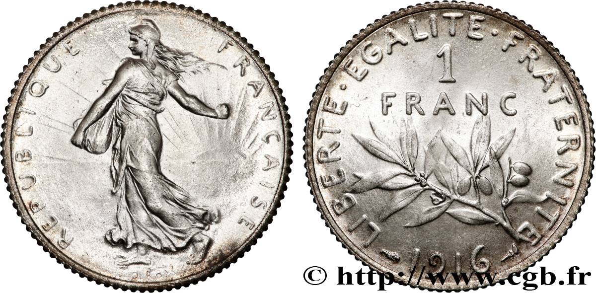 1 franc Semeuse 1916 Paris F.217/22 MS64 