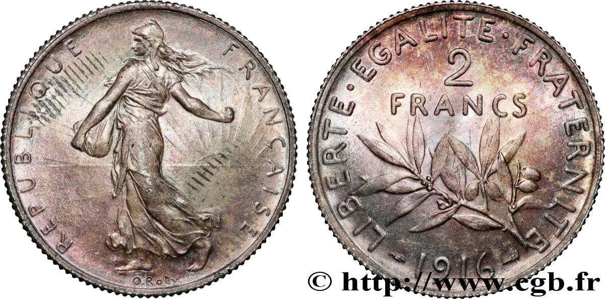 2 francs Semeuse 1916  F.266/18 MS 
