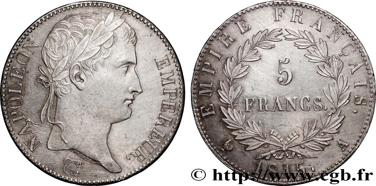 5 francs Napoléon Empereur, Cent-Jours 1815 Paris F.307A/1 AU 