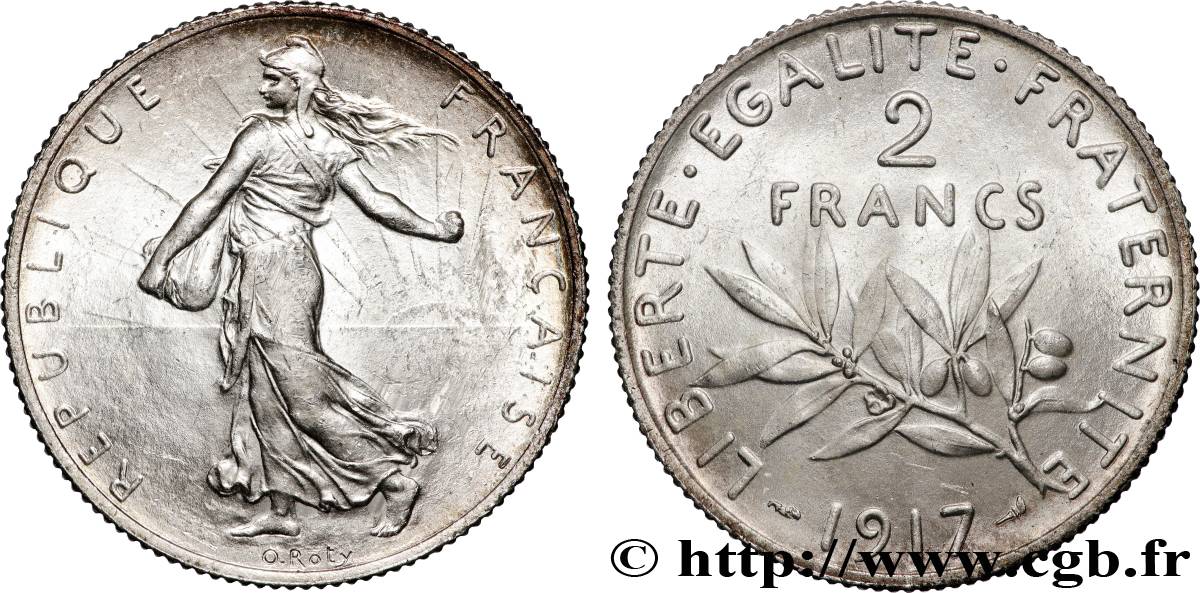 2 francs Semeuse 1917  F.266/19 MS62 