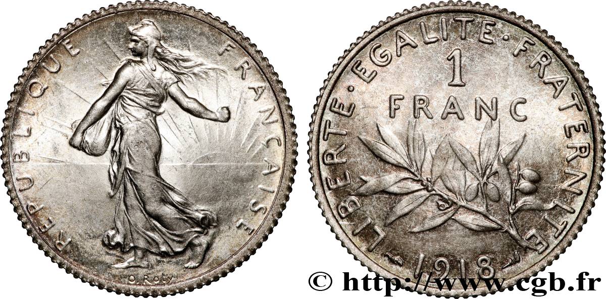 1 franc Semeuse 1918 Paris F.217/24 MS65 