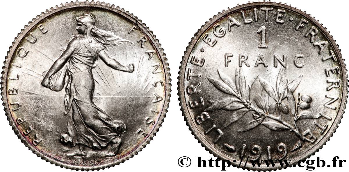 1 franc Semeuse 1919 Paris F.217/25 MS65 