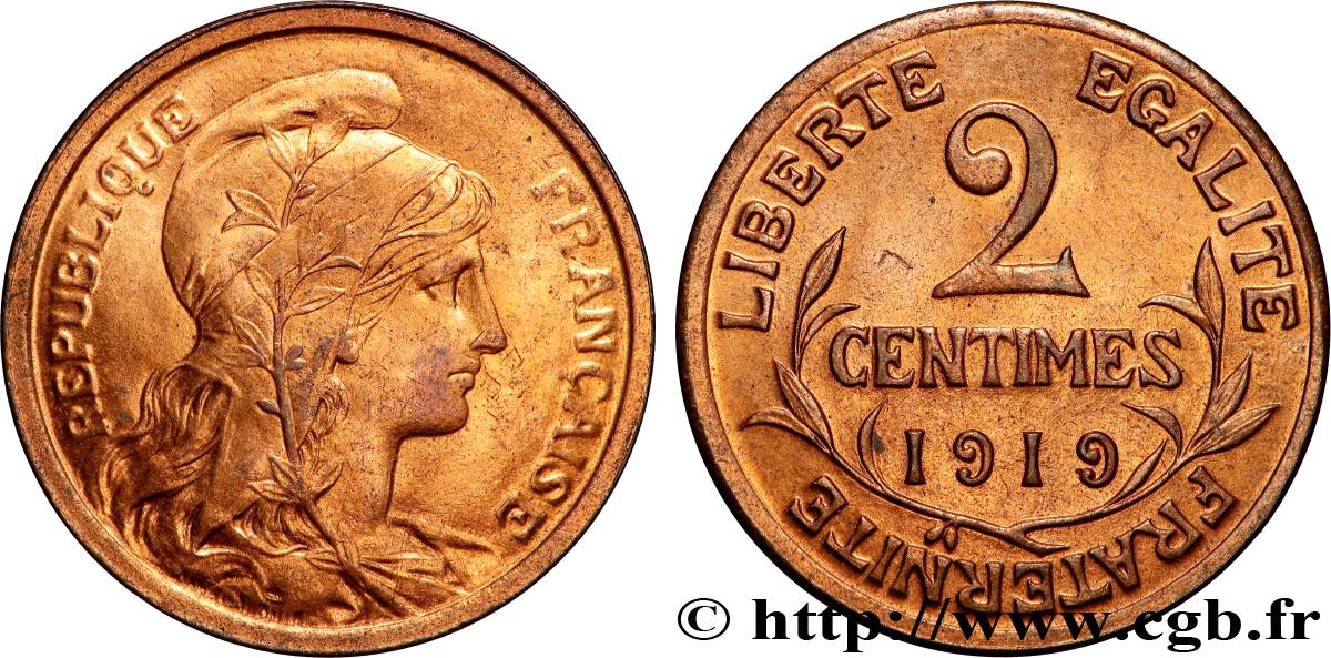 2 centimes Daniel-Dupuis 1919 Paris F.110/19 MS64 