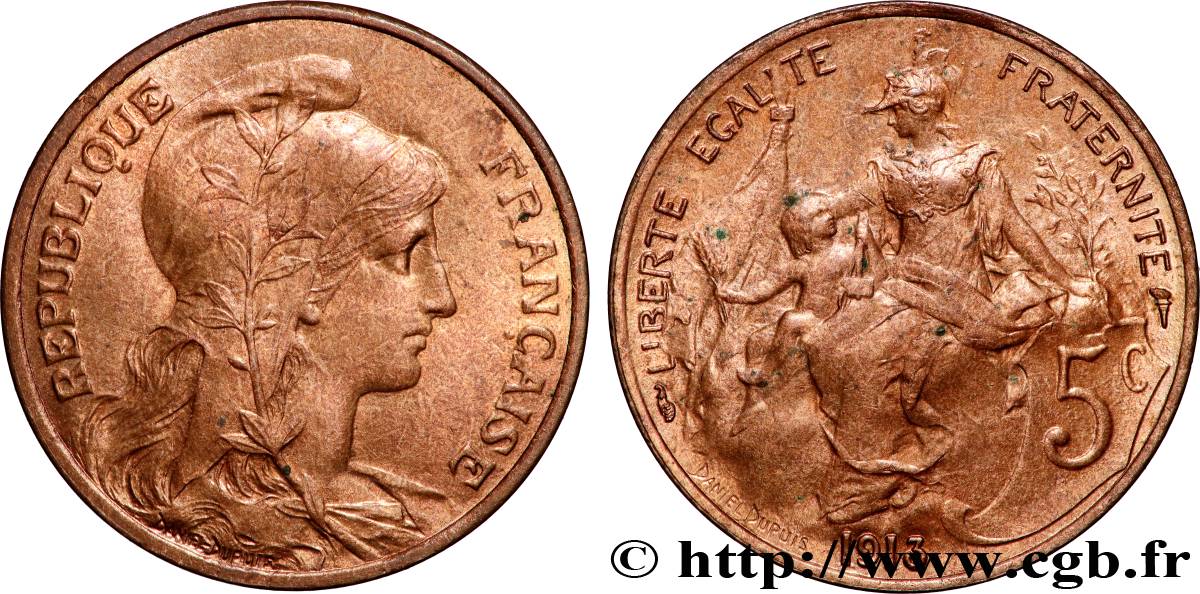 5 centimes Daniel-Dupuis 1913  F.119/25 MS62 