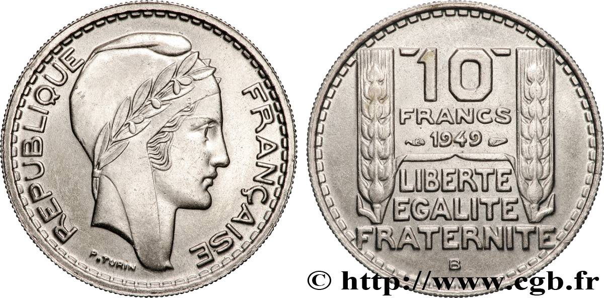 10 francs Turin, petite tête 1949 Beaumont-le-Roger F.362/7 MS62 