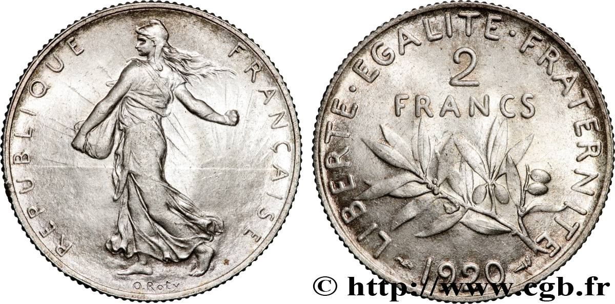 2 francs Semeuse 1920  F.266/22 MS60 