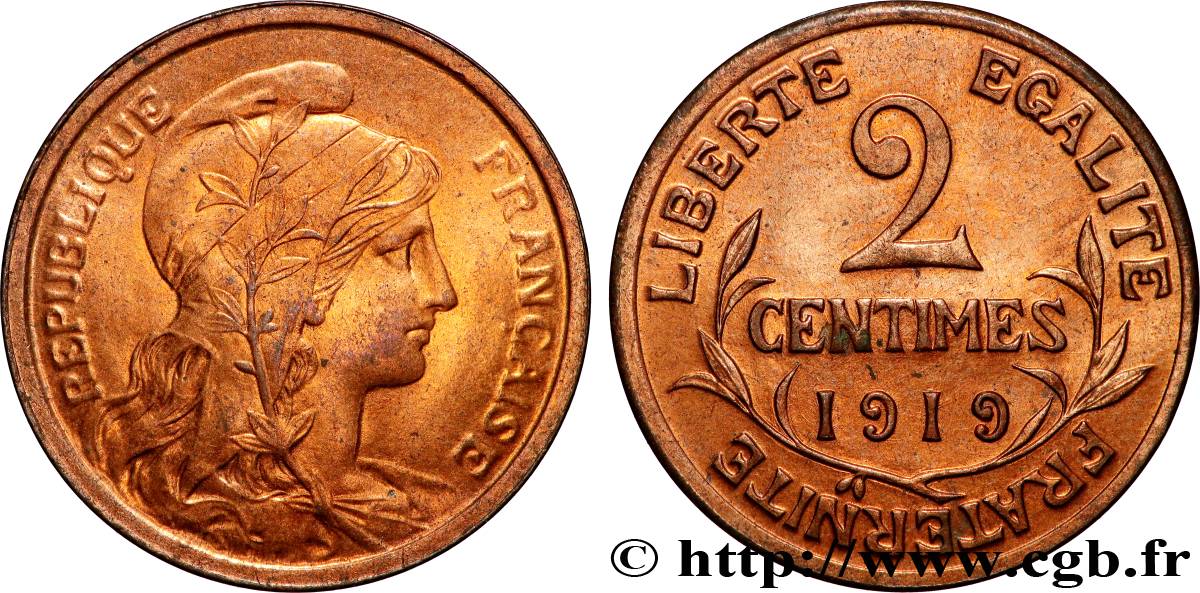 2 centimes Daniel-Dupuis 1919 Paris F.110/19 MS63 