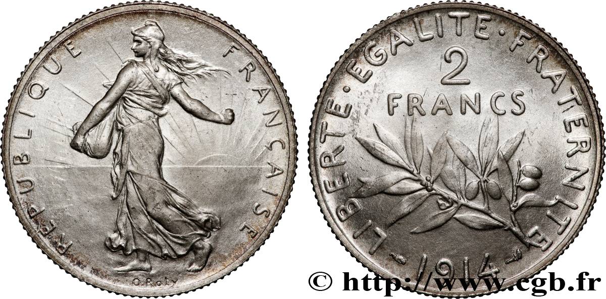 2 francs Semeuse 1914  F.266/15 MS63 
