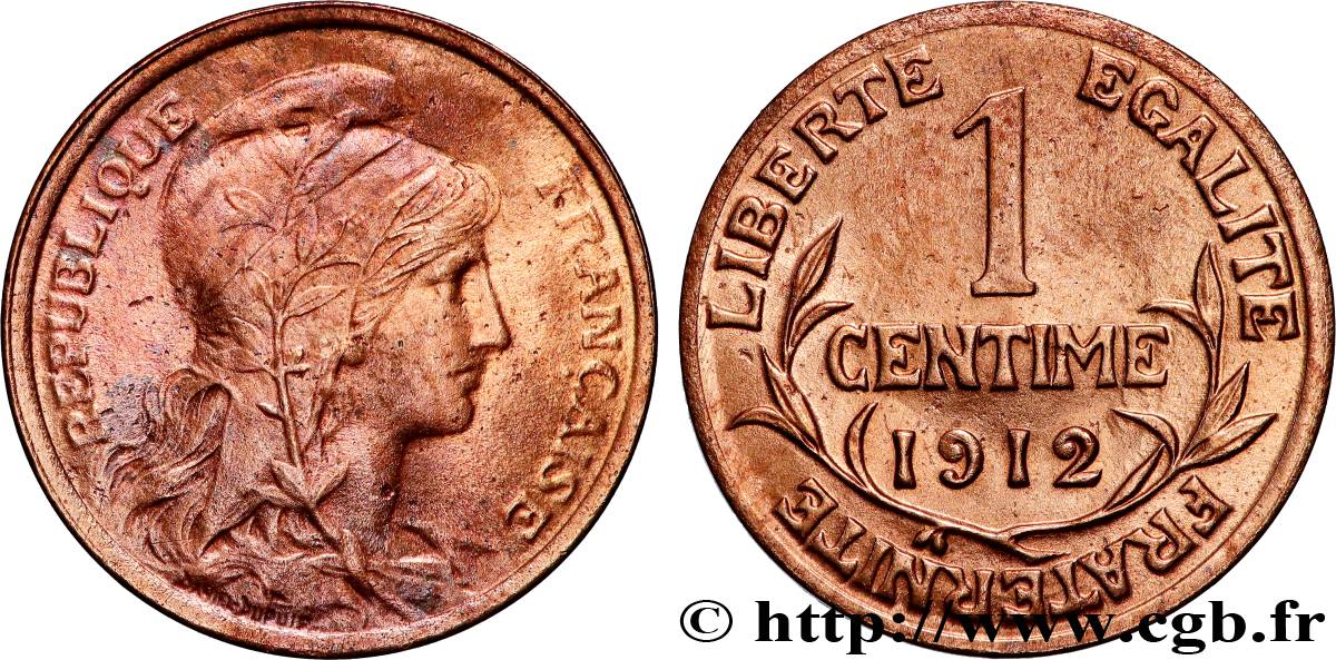 1 centime Daniel-Dupuis 1912  F.105/14 SPL60 