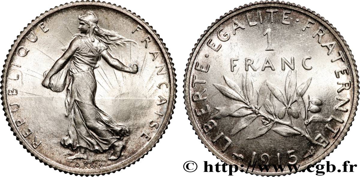 1 franc Semeuse 1915 Paris F.217/21 FDC65 