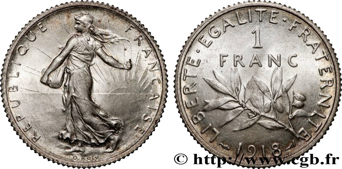 1 franc Semeuse 1918 Paris F.217/24 MS64 