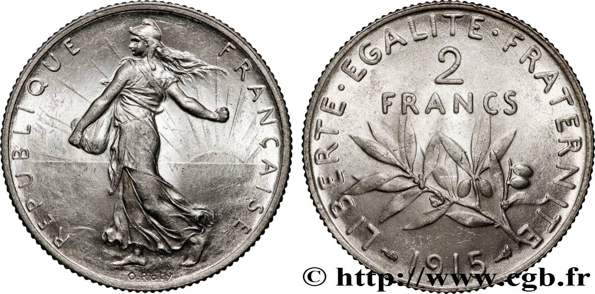 2 francs Semeuse 1915  F.266/17 SPL60 