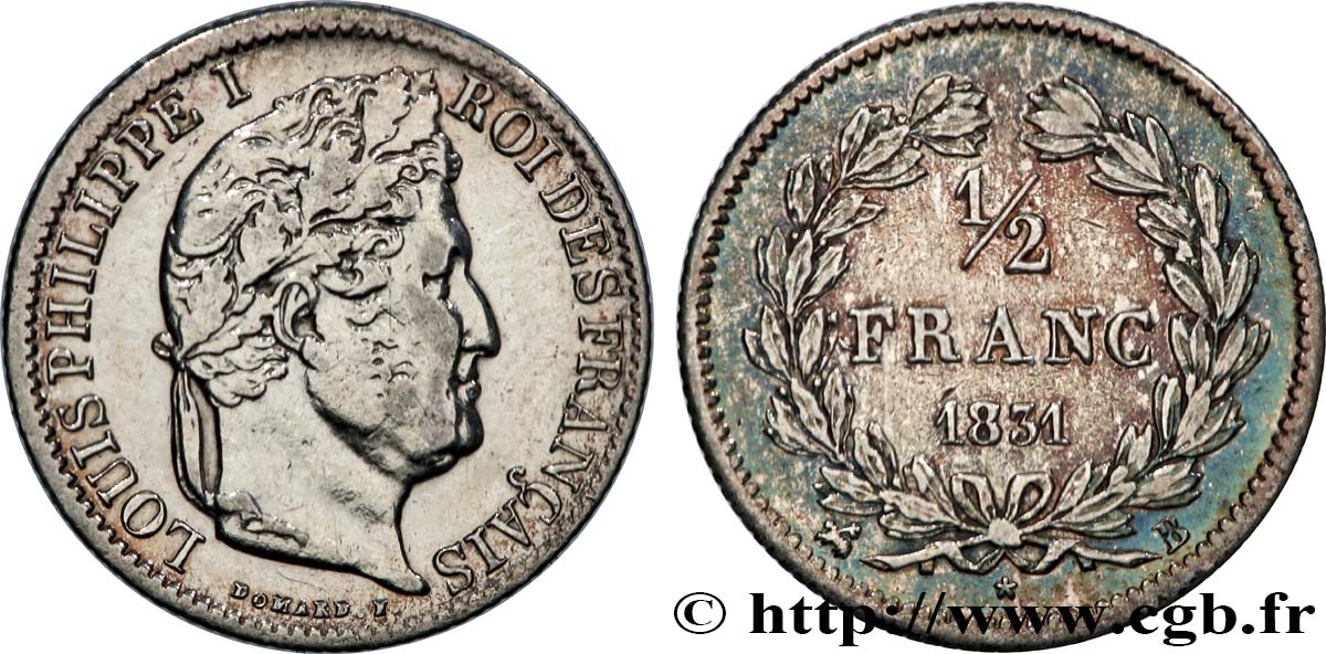 1/2 franc Louis-Philippe 1831 Rouen F.182/2 TB+ 