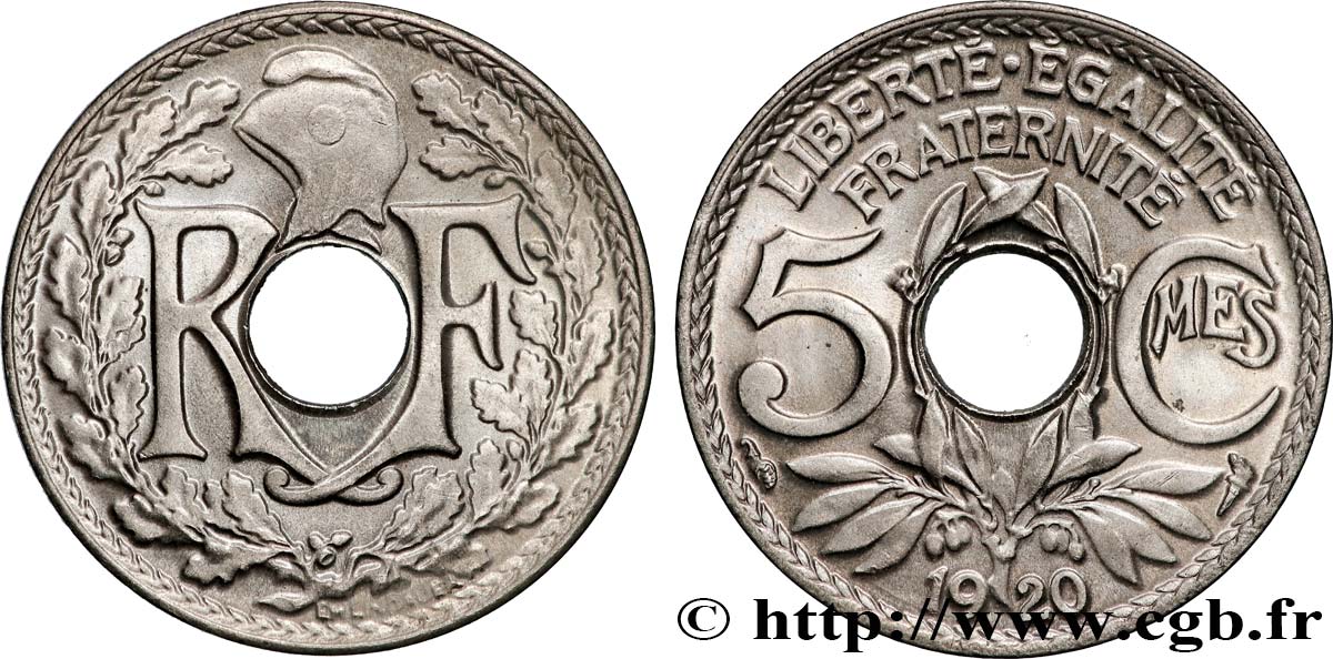 5 centimes Lindauer, grand module 1920  F.121/4 FDC65 